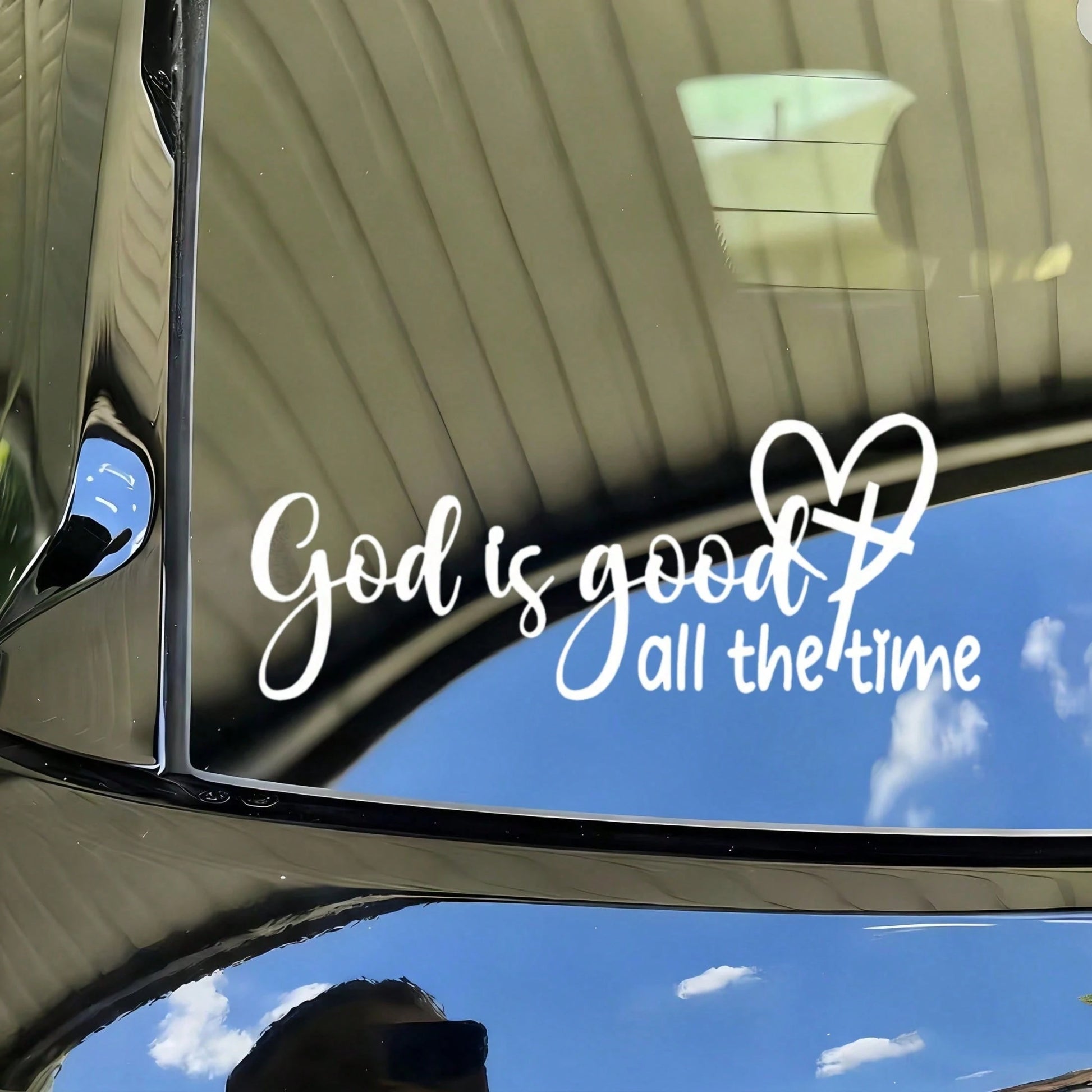 God Is Always Merciful- Christian Faith Bible Verse Sticker, Elegant Font And Heart Symbol, Durable Car Window Decal, Faith Expression, Faith Sticker