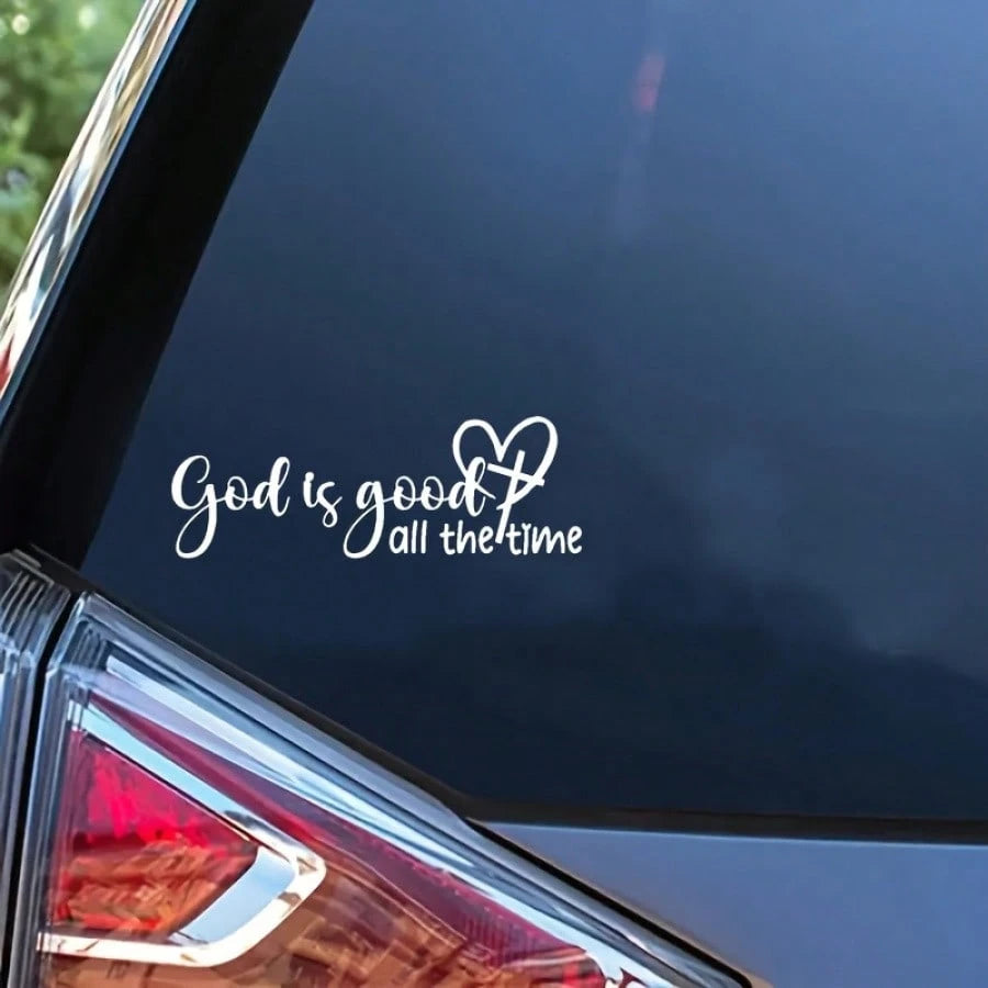 God Is Always Merciful- Christian Faith Bible Verse Sticker, Elegant Font And Heart Symbol, Durable Car Window Decal, Faith Expression, Faith Sticker