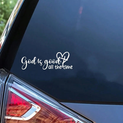 God Is Always Merciful- Christian Faith Bible Verse Sticker, Elegant Font And Heart Symbol, Durable Car Window Decal, Faith Expression, Faith Sticker