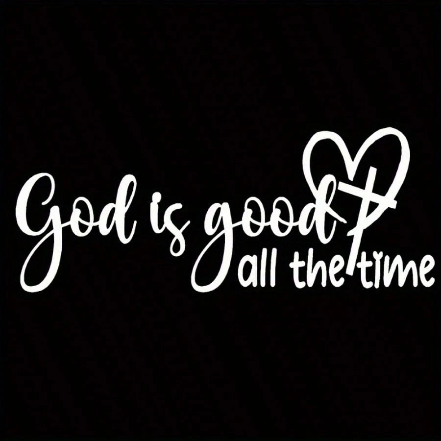 God Is Always Merciful- Christian Faith Bible Verse Sticker, Elegant Font And Heart Symbol, Durable Car Window Decal, Faith Expression, Faith Sticker