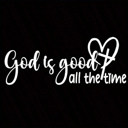 God Is Always Merciful- Christian Faith Bible Verse Sticker, Elegant Font And Heart Symbol, Durable Car Window Decal, Faith Expression, Faith Sticker