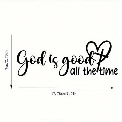 God Is Always Merciful- Christian Faith Bible Verse Sticker, Elegant Font And Heart Symbol, Durable Car Window Decal, Faith Expression, Faith Sticker