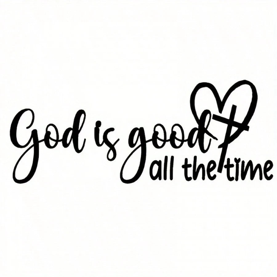 God Is Always Merciful- Christian Faith Bible Verse Sticker, Elegant Font And Heart Symbol, Durable Car Window Decal, Faith Expression, Faith Sticker