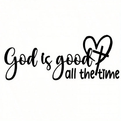 God Is Always Merciful- Christian Faith Bible Verse Sticker, Elegant Font And Heart Symbol, Durable Car Window Decal, Faith Expression, Faith Sticker