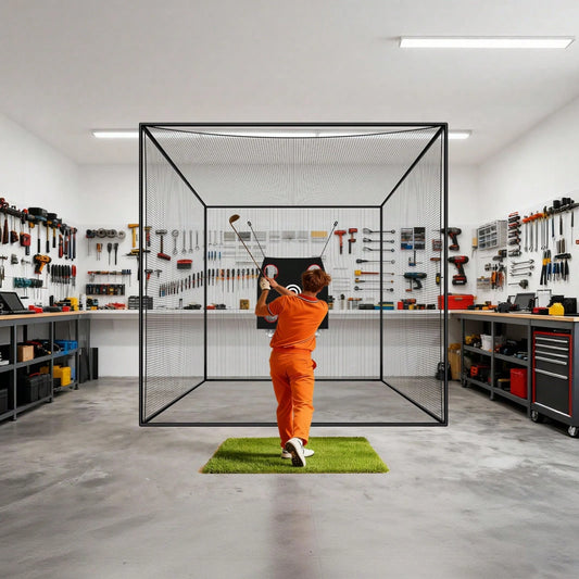 Golf Batting Cage, 10 X 10 X 10 FT Golf Cage, Driving Hitting Cages With 3-Ply Knotless Polyester, Golfs Target & 9-Hole Baseball Target, Golfs Hitting Net For Indoor, Outdoor, Backyard