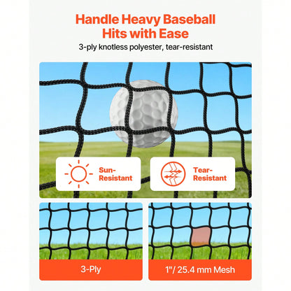 Golf Batting Cage, 10 X 10 X 10 FT Golf Cage, Driving Hitting Cages With 3-Ply Knotless Polyester, Golfs Target & 9-Hole Baseball Target, Golfs Hitting Net For Indoor, Outdoor, Backyard