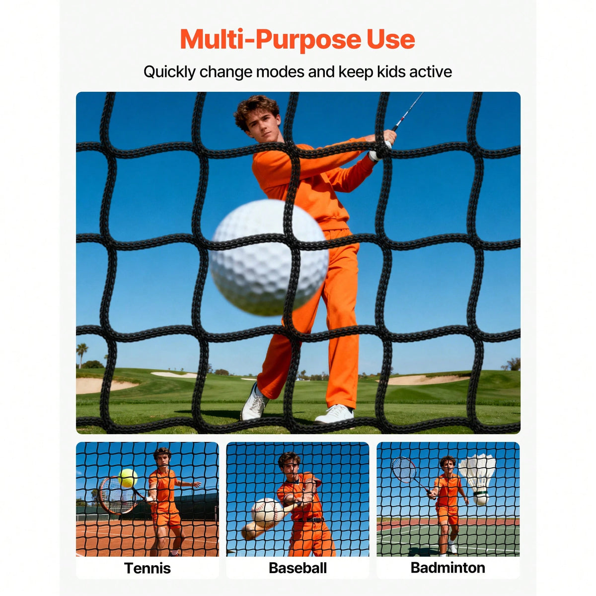 Golf Batting Cage, 10 X 10 X 10 FT Golf Cage, Driving Hitting Cages With 3-Ply Knotless Polyester, Golfs Target & 9-Hole Baseball Target, Golfs Hitting Net For Indoor, Outdoor, Backyard