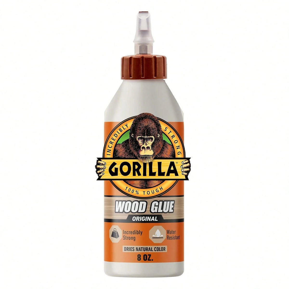Gorilla Wood Glue, 8 Oz., Water Resistant PVA Wood Glue For Indoor &Amp; Outdoor Projects, Fast Clamp, Natural Color, Paintable &Amp; Sandable