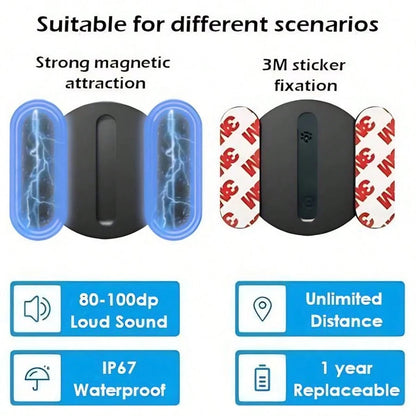 GPS Tracker For Car,Mini Trackers Device With Weatherproof Magnetic Case-No Monthly Fee-Best Hidden GPS Trackers,Anti-Lost Device,Works With Apple Find My Gift