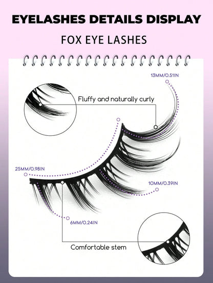 GROINNEYA 7 Pairs Cat Eye False Eyelashes, Natural Looking 3D Faux Mink Soft Anime Cosplay Thick False Lashes Extension (Y02) Strip Eyelashes, Eyelashes, False Eyelashes, Fake Eyelashes