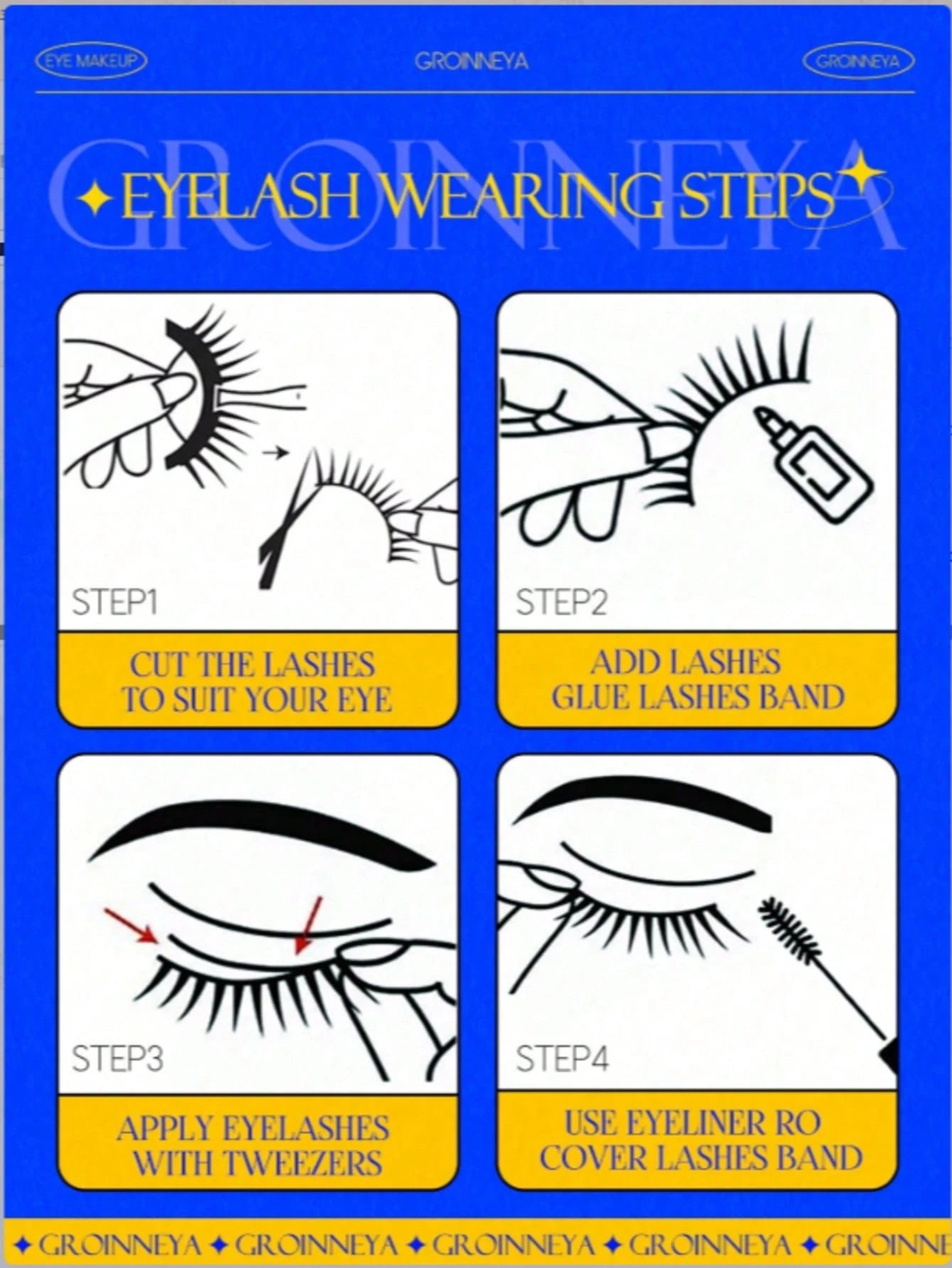 GROINNEYA 7 Pairs Cat Eye False Eyelashes, Natural Looking 3D Faux Mink Soft Anime Cosplay Thick False Lashes Extension (Y02) Strip Eyelashes, Eyelashes, False Eyelashes, Fake Eyelashes