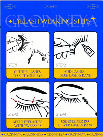 GROINNEYA 7 Pairs Cat Eye False Eyelashes, Natural Looking 3D Faux Mink Soft Anime Cosplay Thick False Lashes Extension (Y02) Strip Eyelashes, Eyelashes, False Eyelashes, Fake Eyelashes