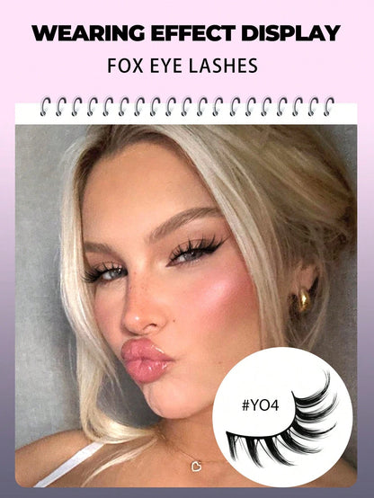 GROINNEYA 7 Pairs Cat Eye False Eyelashes, Natural Looking 3D Faux Mink Soft Anime Cosplay Thick False Lashes Extension (Y02) Strip Eyelashes, Eyelashes, False Eyelashes, Fake Eyelashes