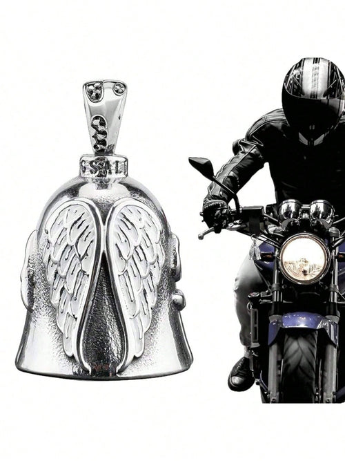 Guardian Angel Motorcycle Bell, Good Luck Bell Keychain, Driving Safety Pendant Accessory, Lead-Free Tin Motorcycle Bell, Good Luck Gift, Suitable For Men And Women, Protect Riding Safety