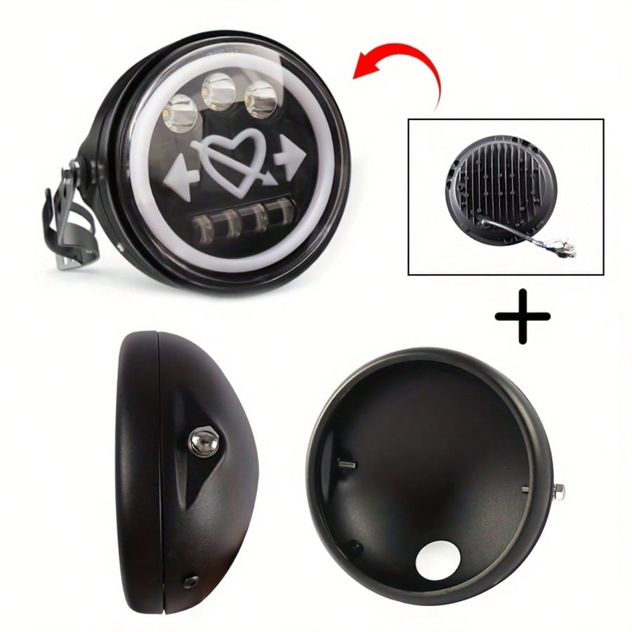 GZSGCP Universal Bucket Shell Lighthouse 5.75 INCH 7 Inch Motorcycle Cover For LED Housing Adjustable Mount Bracket