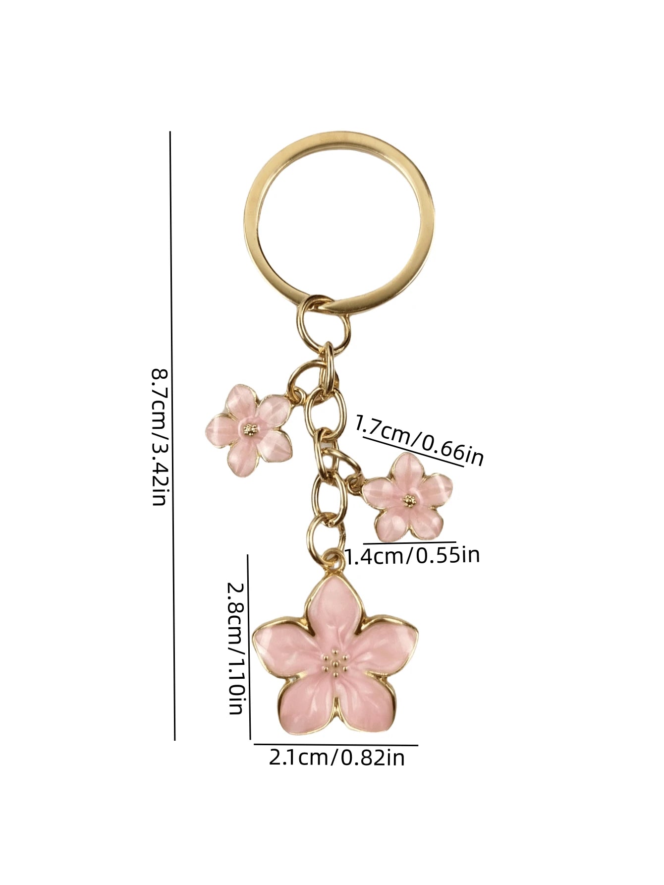 HAILIAN 1pc Sakura Shaped Keychain, Lightweight And Graceful Sakura Design, Suitable For Bag Pendant, Car Key Chain, Couples, Birthday, Holiday Gifts
