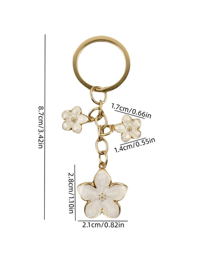 HAILIAN 1pc Sakura Shaped Keychain, Lightweight And Graceful Sakura Design, Suitable For Bag Pendant, Car Key Chain, Couples, Birthday, Holiday Gifts