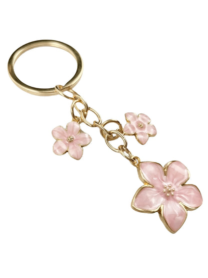 HAILIAN 1pc Sakura Shaped Keychain, Lightweight And Graceful Sakura Design, Suitable For Bag Pendant, Car Key Chain, Couples, Birthday, Holiday Gifts