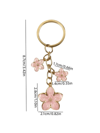 HAILIAN 1pc Sakura Shaped Keychain, Lightweight And Graceful Sakura Design, Suitable For Bag Pendant, Car Key Chain, Couples, Birthday, Holiday Gifts