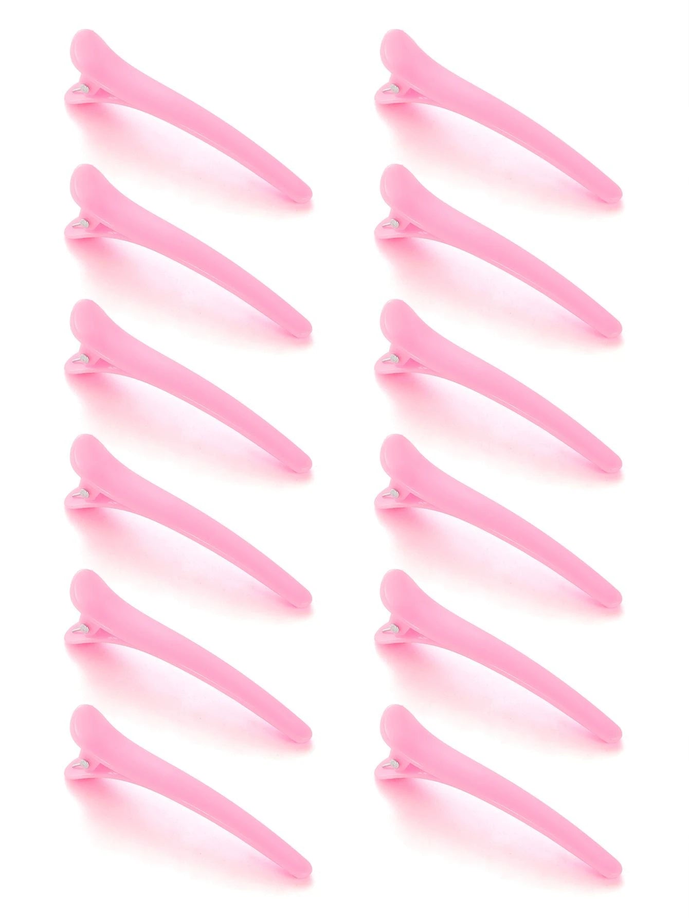 Hair Clips For Styling, 12 PCS Non-Slip Black Plastic Duckbill Alligator Hair Barrettes Pins For Wo