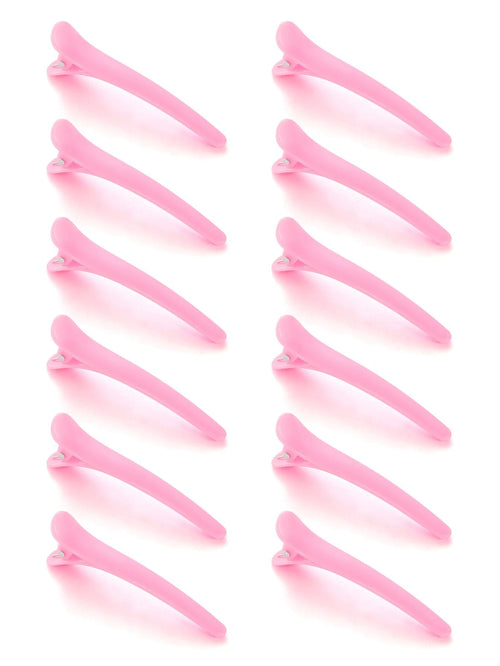 Hair Clips For Styling, 12 PCS Non-Slip Black Plastic Duckbill Alligator Hair Barrettes Pins For Wo