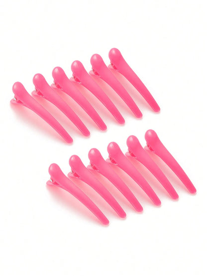 Hair Clips For Styling, 12 PCS Non-Slip Black Plastic Duckbill Alligator Hair Barrettes Pins For Wo