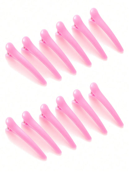 Hair Clips For Styling, 12 PCS Non-Slip Black Plastic Duckbill Alligator Hair Barrettes Pins For Wo