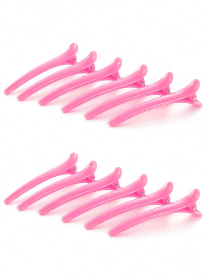 Hair Clips For Styling, 12 PCS Non-Slip Black Plastic Duckbill Alligator Hair Barrettes Pins For Wo