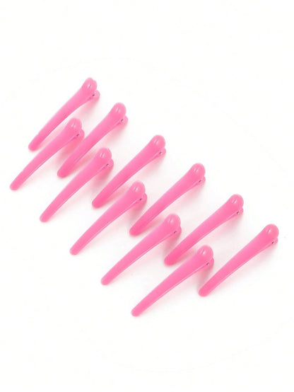 Hair Clips For Styling, 12 PCS Non-Slip Black Plastic Duckbill Alligator Hair Barrettes Pins For Wo