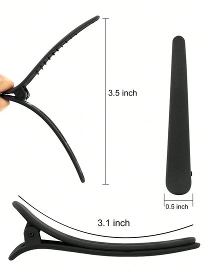 Hair Clips For Styling, 12 PCS Non-Slip Black Plastic Duckbill Alligator Hair Barrettes Pins For Wo