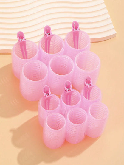 Hair Curlers With Clips, Self-Gripping Curling Tool, Suitable For Long/Medium/Short Hair And Bangs, DIY Curling Tool (Includes 12 Large Curlers + 6 Clips)