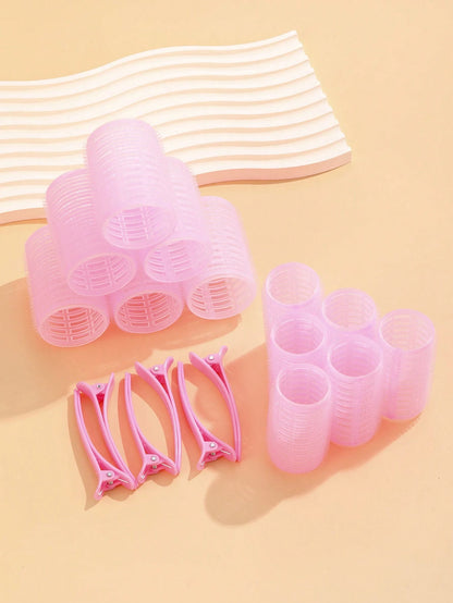 Hair Curlers With Clips, Self-Gripping Curling Tool, Suitable For Long/Medium/Short Hair And Bangs, DIY Curling Tool (Includes 12 Large Curlers + 6 Clips)