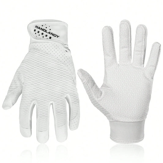 HANDLANDY Baseball Batting Gloves For Adult, Grip Breathable Softball Batting Gloves Fit Men