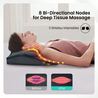 HanTai Back Massager With Heat, Neck Massager For Pain Deep Tissue 3D Neck Kneading Massage Pillow For Shoulder, Leg, Body Relaxation At Home, Office, Gifts For Women Men