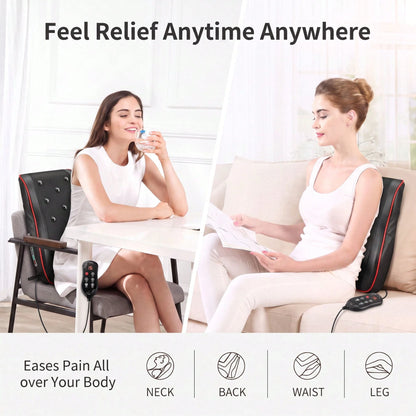 HanTai Back Massager With Heat, Neck Massager For Pain Deep Tissue 3D Neck Kneading Massage Pillow For Shoulder, Leg, Body Relaxation At Home, Office, Gifts For Women Men
