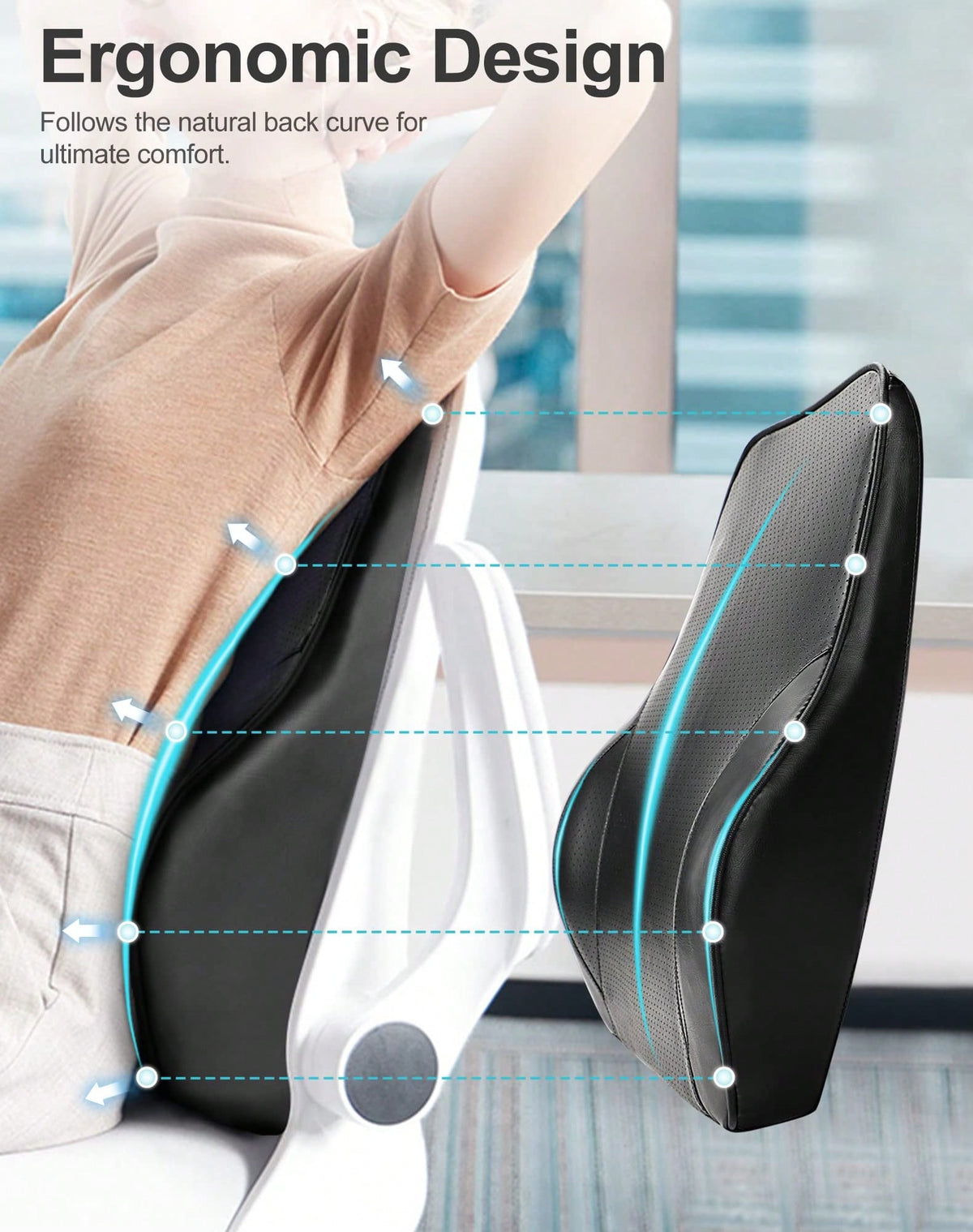 HanTai Back Massager With Heat, Neck Massager For Pain Deep Tissue 3D Neck Kneading Massage Pillow For Shoulder, Leg, Body Relaxation At Home, Office, Gifts For Women Men
