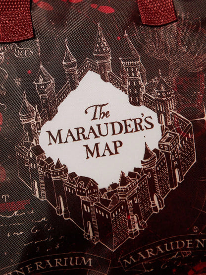 HARRY POTTER X 1 Pc Marauder's Map Printed Insulated Lunch Bag, Keeps Food Warm Or Cold, Large Capacity Picnic Bag Fits Lunch Box & Drink, Suitable For Picnic, Camping, Travel, Home Use, Family