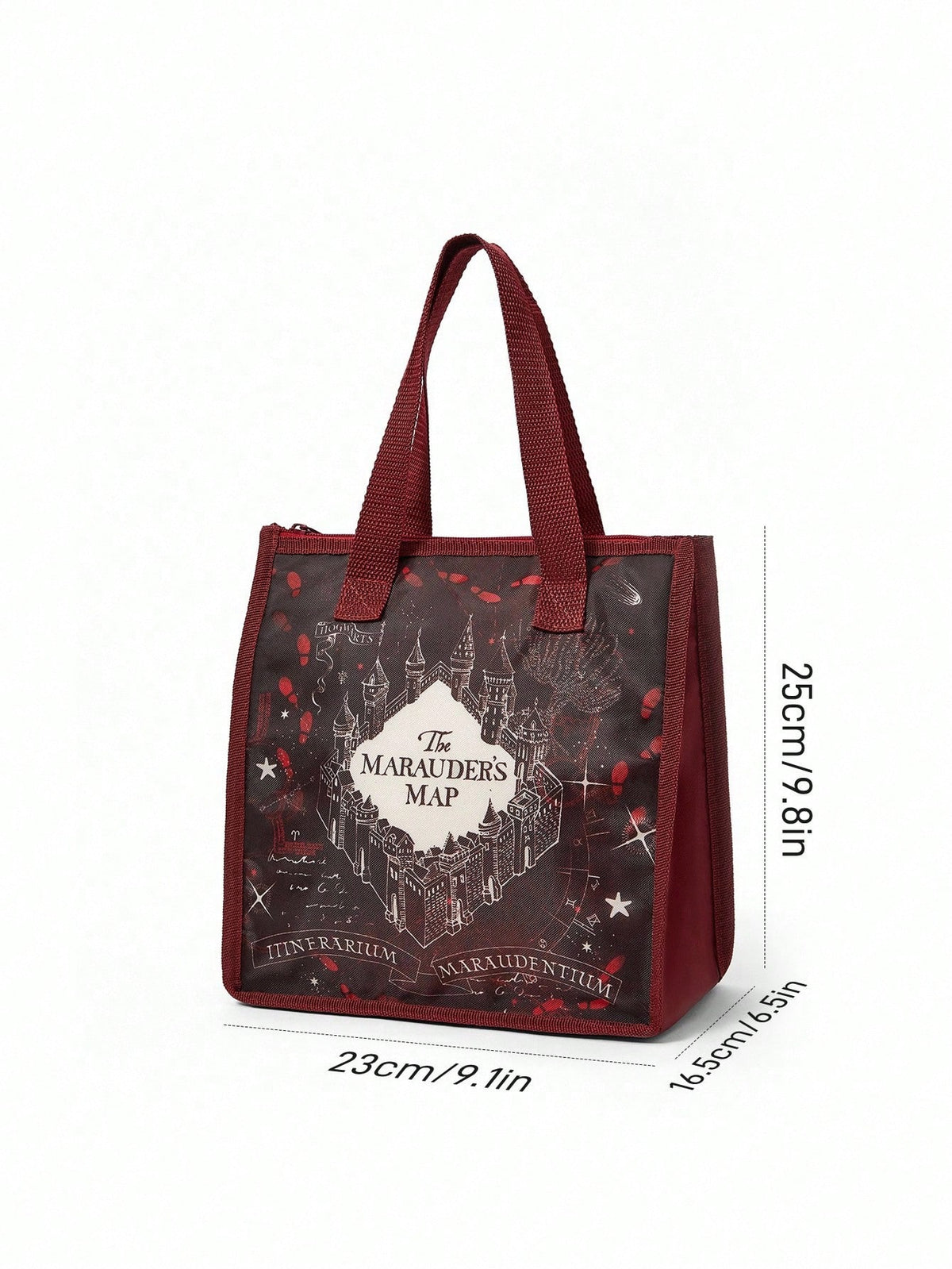 HARRY POTTER X 1 Pc Marauder's Map Printed Insulated Lunch Bag, Keeps Food Warm Or Cold, Large Capacity Picnic Bag Fits Lunch Box & Drink, Suitable For Picnic, Camping, Travel, Home Use, Family
