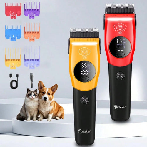 Hatteker 1pc Pet Hair Clipper For Large Dogs And Cats, USB Rechargeable Adjustable Speed Grooming Trimmer For Pet Shop