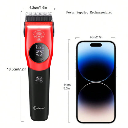 Hatteker 1pc Pet Hair Clipper For Large Dogs And Cats, USB Rechargeable Adjustable Speed Grooming Trimmer For Pet Shop