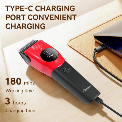 Hatteker 1pc Pet Hair Clipper For Large Dogs And Cats, USB Rechargeable Adjustable Speed Grooming Trimmer For Pet Shop