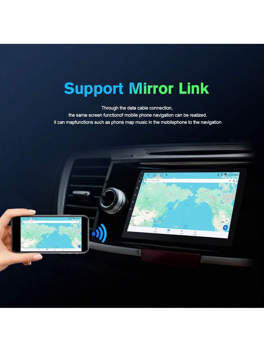 Haudio 2G 32G Android Double Din Car Stereo Carplayer, 7 Inch Touchscreen Car Radio 2 Din With GPS Navigation Wireless FM HiFi WiFi USB Android Auto Mirror Link + AHD Backup Camera