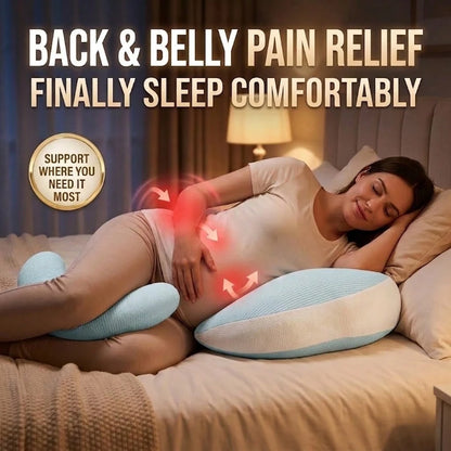 Hauture Side Sleeper Pregnancy Pillow – Memory Foam Maternity Body Pillow For Back, Belly & Leg Support, Adjustable Travel Wedge Cushion For Pregnant Women