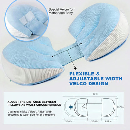 Hauture Side Sleeper Pregnancy Pillow – Memory Foam Maternity Body Pillow For Back, Belly & Leg Support, Adjustable Travel Wedge Cushion For Pregnant Women