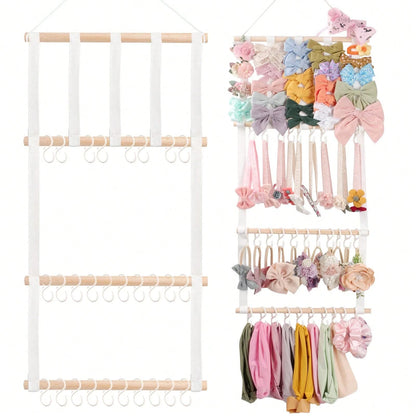 Headband Holder Hair Bows Organizer For Girls, Baby Headbands Hair Accessories Organizer Storage Wall Hanging Decor For Toddler Girls Room