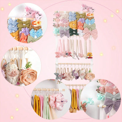Headband Holder Hair Bows Organizer For Girls, Baby Headbands Hair Accessories Organizer Storage Wall Hanging Decor For Toddler Girls Room