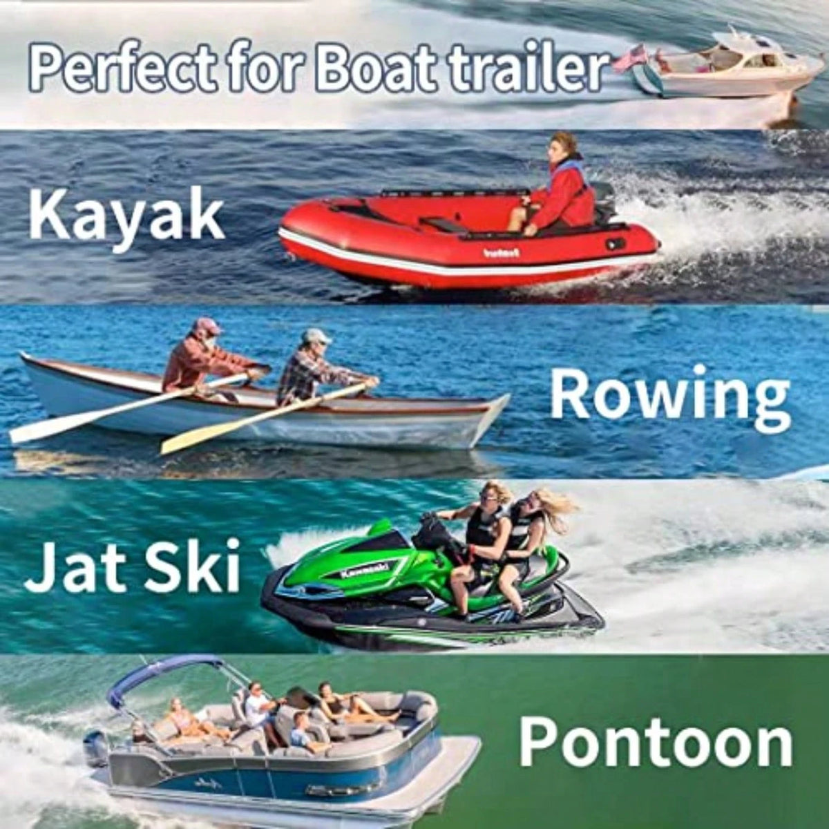 Heavy Duty Boat Trailer Transom Strap 2PK- 2 Inch X 48 Inch Adjustable Marine Boat Tie Down Straps To Trailer (Shipped From USA) With Quick Release Buckle1200 LBS Capacity Securely
