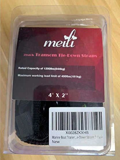 Heavy Duty Boat Trailer Transom Strap 2PK- 2 Inch X 48 Inch Adjustable Marine Boat Tie Down Straps To Trailer (Shipped From USA) With Quick Release Buckle1200 LBS Capacity Securely