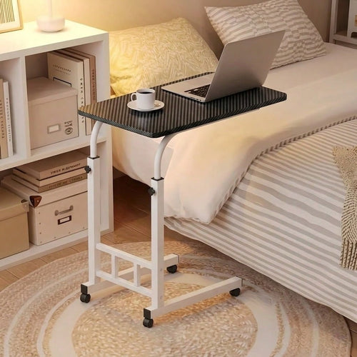 Height Adjustable C-Shaped Side Table With Wheels, Rolling Mobile Laptop Desk Overbed Table, Portable End Table Snack Tray Cart For Sofa Couch Bed Living Room Home Office Work Study Gaming, Perfect Gi