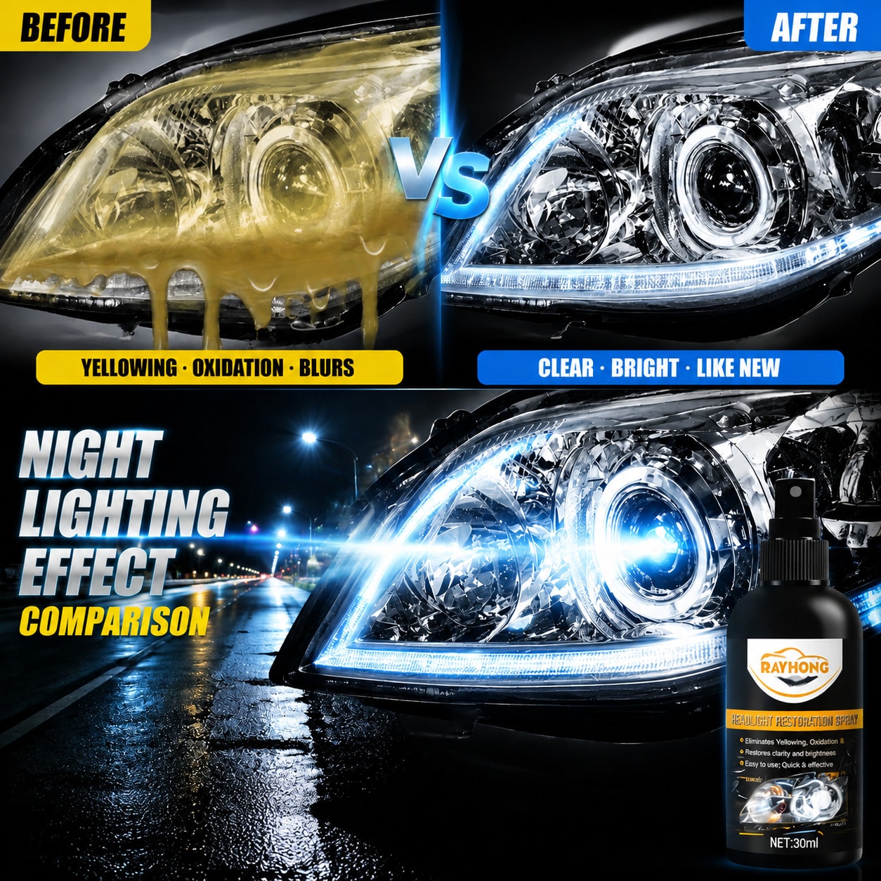 HGKJ S3 Car Plastic Restorer Back To Black Gloss Car Cleaning Products Plastic Leather Restore Auto Polish Auto Interior & Panel Renewal Wax Coating Agent Car Wax Car Wax Polish